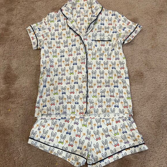 Roller Rabbit Celebration Bunnies Polo Pajama Set Size P - Picture 4 of 15